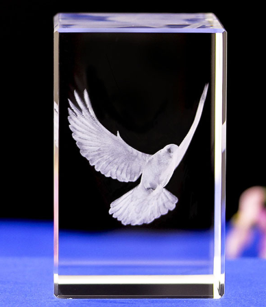 3D Engraved Pet Crystal Keepsake Décor and Souvenir 